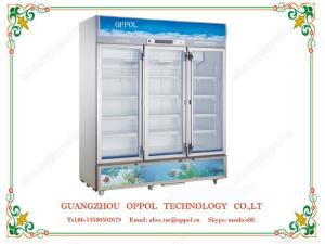 Quality OP-207 Vertical Glass Door Air Cooled Freezer Beverage Storage Fridge wholesale