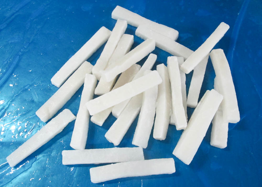 forzen squid strips IQF EU standard size 1*1*10cm chemical off no additives white color