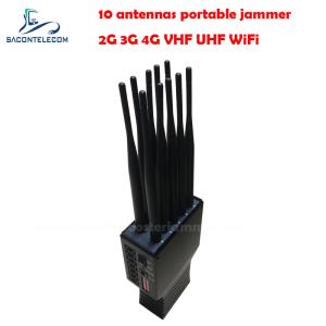 Quality 20m Portable Signal Jammer GSM DCS CDMA 3G 4G WiFi 4500mAh wholesale