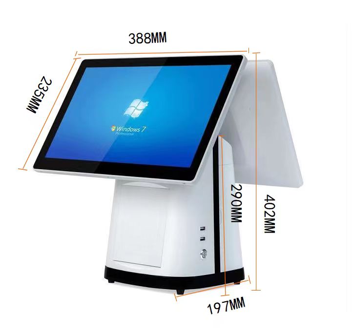 POS Terminal 880P Cash Register with 15.6'' Main Display and LED/VFD Customer Display