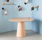 Multifunctional Small Round Plywood Dining Table Simple Style 75cm Height