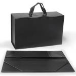 Magnetic Flip Rigid Cardboard Packaging Black Kraft Boxes 20x18x6