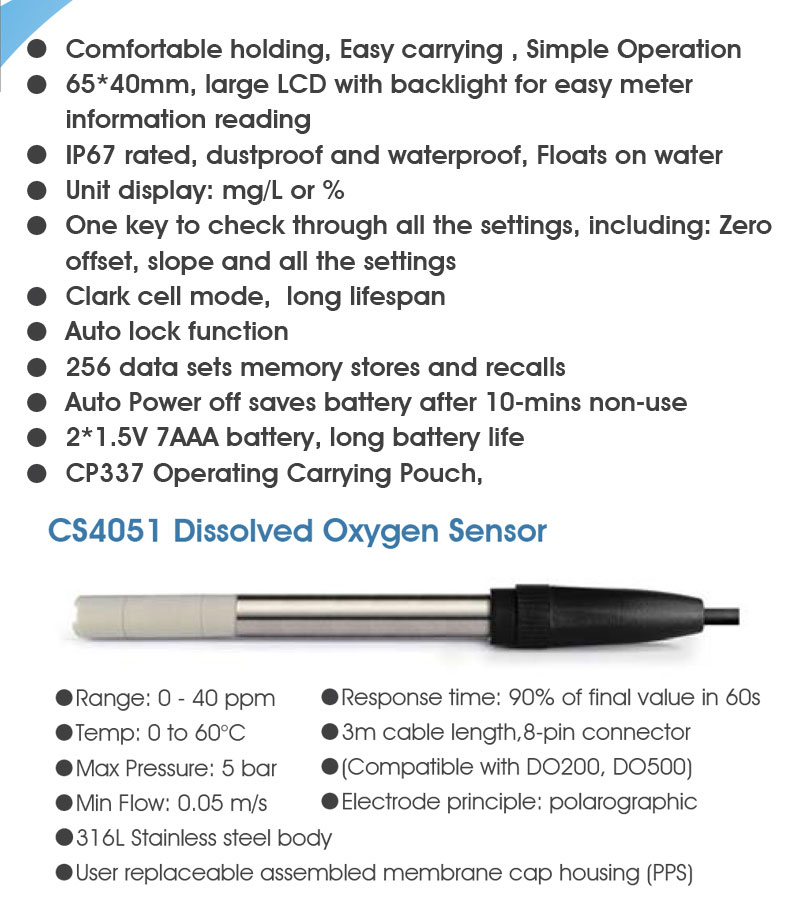 Design Portable Dissolved Oxygen Meter with Auto Lock Function and IP67 Protection Grade