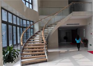 Quality Prefabricated Building Curved Stairs Laminated Glass Tread DIY Installation For Villa wholesale