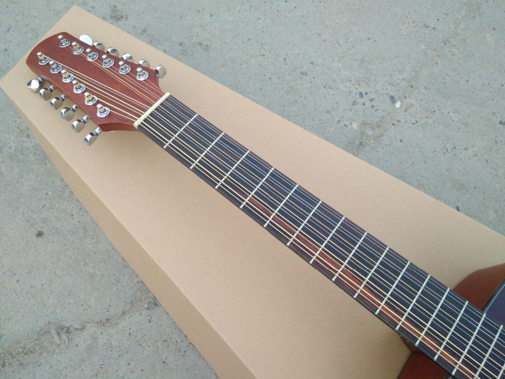 AAAA all Solid 12 strings customize guitara 12 string OM all solid mahogany wood acoustic electric guitar