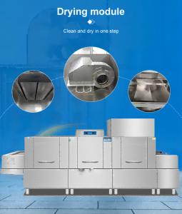 Quality 10KW Restaurant Commercial Kitchen Dishwasher Conveyor Double Tanks wholesale