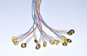 Quality Din 1.5mm Gold Coated Cup Electrode EEG Electrodes Lead Cable wholesale