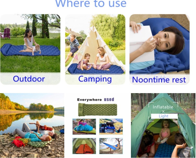 OEM Ultralight Foldable Air Cushion S Sleeping Rubber Mat With Pillow