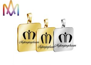 Quality SS304 Polished Rectangle Dangle Custom Engraving Charms wholesale