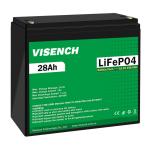 Visench 12.8V Lifepo4 Battery 12V 28Ah Lithium Iron Battery Pack Deep Cycle