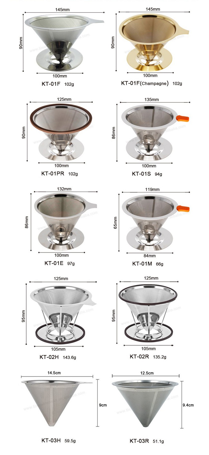 4 Cup Pour Over Coffee Dripper , Reusable Coffee Filter Cone For Carafes
