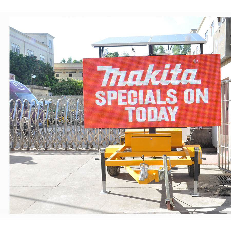 Traffic Road Arrow Message Guidance LED Sign Trailer 2.56x1.28m Vms Led Display