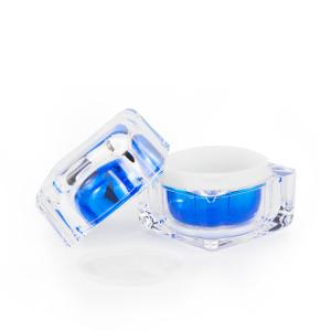 Quality 1 Oz 2 Oz Double Wall Square Acrylic Cream Jar , Empty Face Cream Jars Cosmetic Packaging wholesale