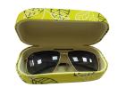Yellow Hard Custom Leaf Fabric Sunglass Case Large Size Fashionable
