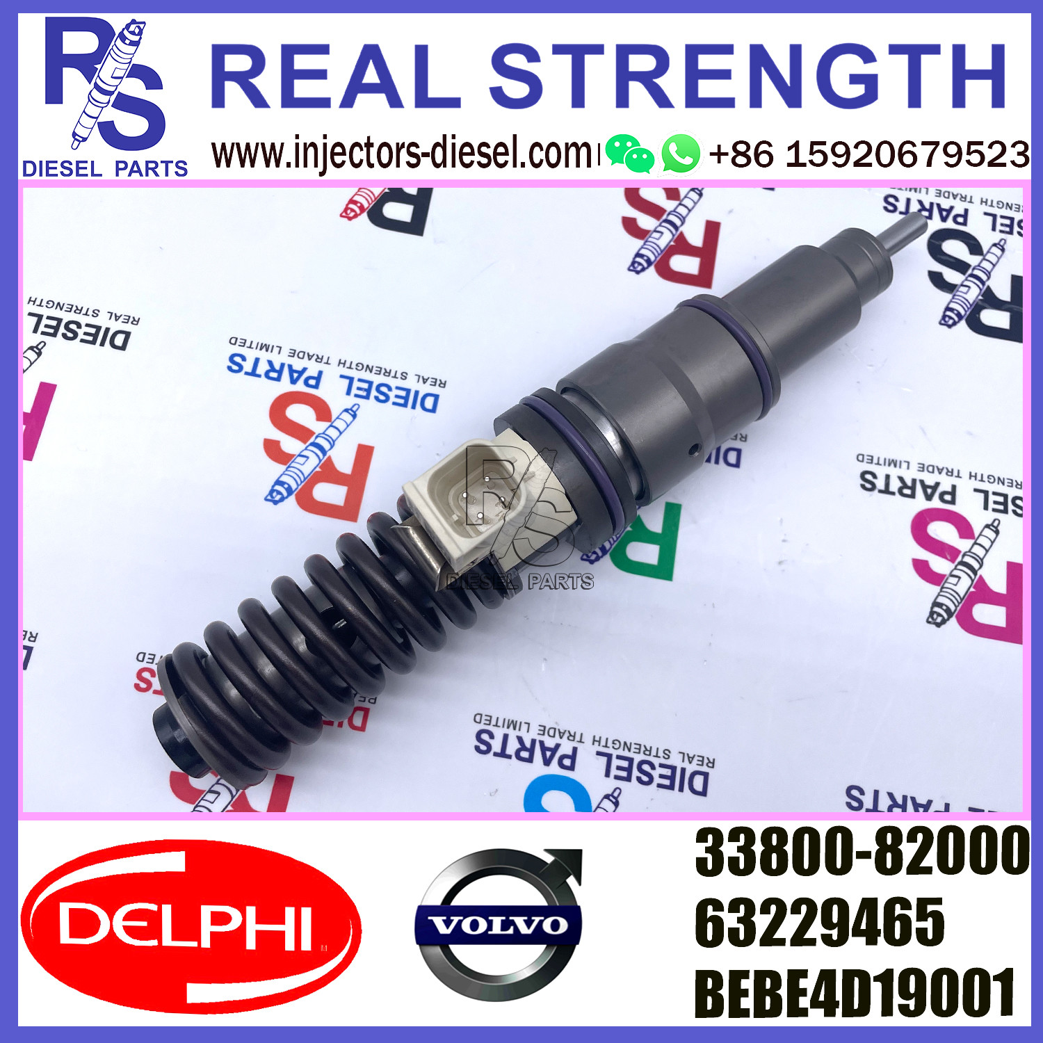 DELPHI injector BEBE4D19001 Diesel pump Injector V-O-L-V E3.18 33800-82000 63229465 for HYUNDAI 12L HIGH POWER