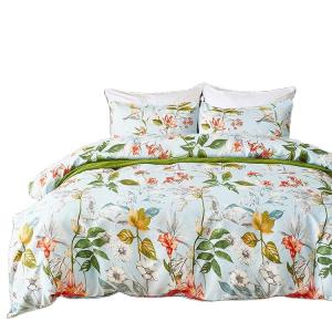 Quality 300tc Thread Count Nature Colors Floral Design Knitted Cotton Sheet Set wholesale