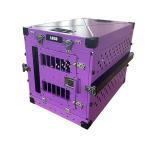 Pet Medium Aluminum Collapsible Dog Box Metal Foldable Purple Color 30 Inch
