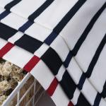 Durable Cotton French Terry Fabric 225g 32S Double Yarn Striped Lycra Texture