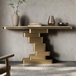 Sophisticated Stainless Steel & Marble Console Tables For Modern Homes