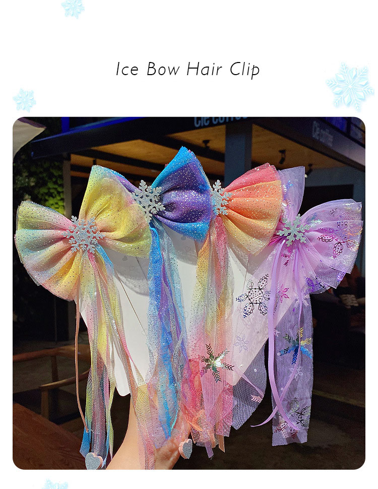 Princess Hairpin Children'S Cute Bow Hair Accessories Korean Net Yarn Little Girl Hairpin Clip Headdress