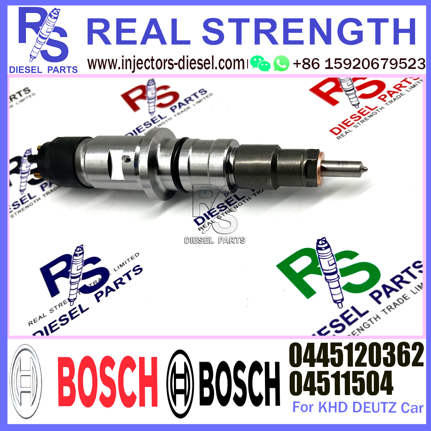 Excavator Common Rail Fuel Injector 04511504 0445120362 For KHD DEUTZ Commins QSC8.3 Engine