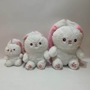Quality 18CM 7&quot; Pink&amp; White Easter Plush Toy Bunny Rabbit Stuffed Animal in Carrot wholesale