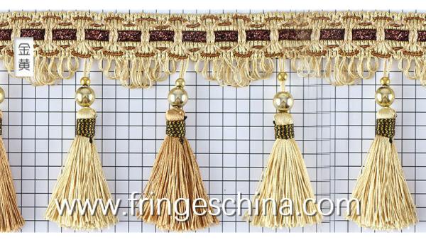 Handmade fashionable chain beads lace tassels fringes for curtain/sofa/pillow