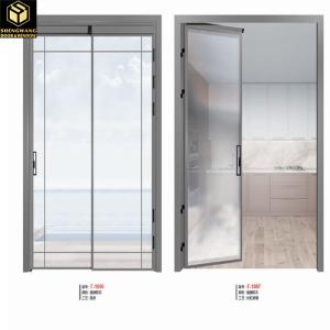 Quality Silver Aluminum Sliding Glass Door Insulated Glass Aluminium Sliding Frame For Thermal Insulation wholesale