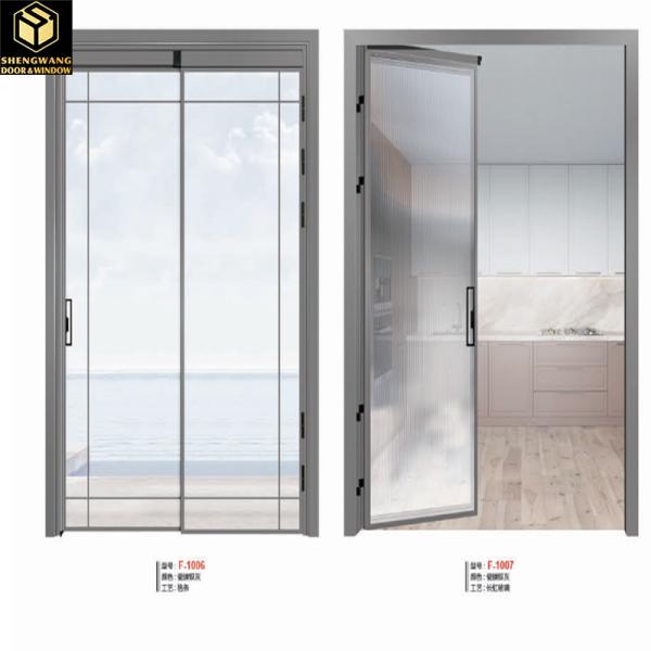 Commercial Apt Aluminum Sliding Glass Door Swing Half Interior Aluminum Glass