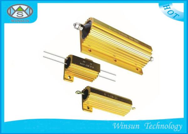 High Stability Wire Wound Gold Power Resistor 5W - 500W Cooling Plate Installati