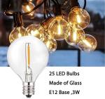 Ip44 Waterproof Solar G40 Outdoor LED Patio String Lights