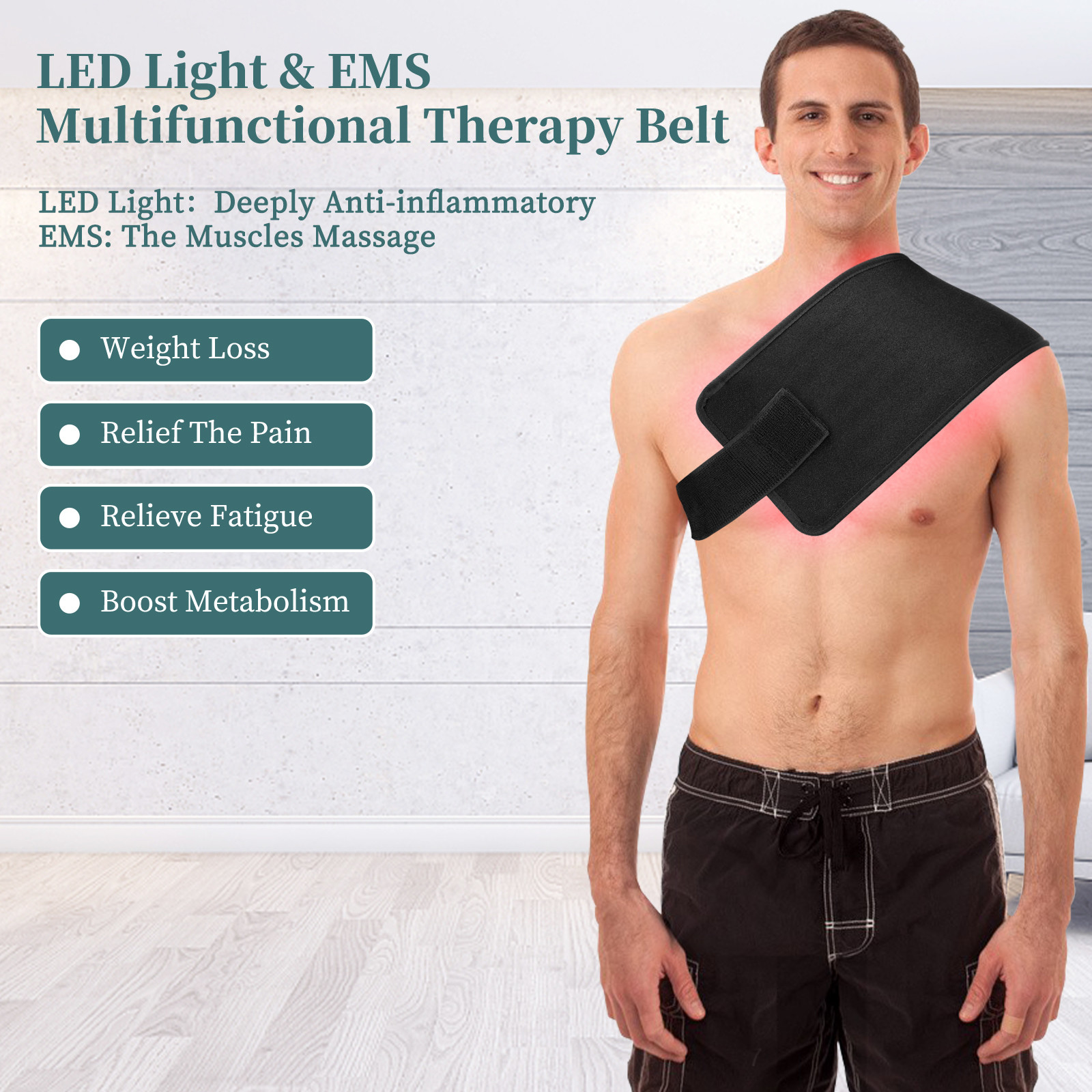 LED Light And EMS Multifunctional Infrared Waist Belt For Muscle Massaging
