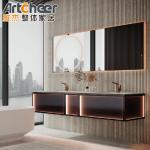 Contemporary Kitchen Cabinet with Sink Custom Made 36" Luxury PVC Hotel Bathroom