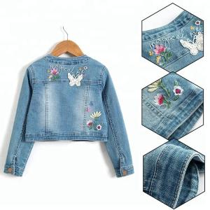 China Embroidery Snap button/Lace with Long sleeve denim jacket on sale