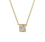 Stainless Steel Jewelry Fashion Pendant Necklace Diamond Round Pink Gold