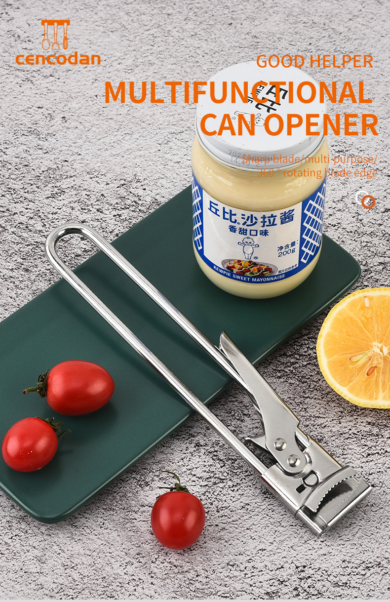 Multifunctional Stainless Steel Cap Opener for Kitchen Comfortable Handle and Durable