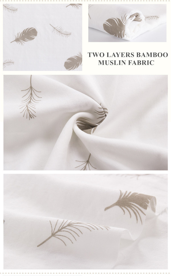 Durable Printed Bamboo Muslin Fabric 100 Percent Medical Grade Soft Feeling