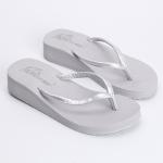 White Thick Sole Flip Flops , Womens Heeled Flip Flops PVC Upper Material