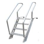 Easy Carring Aluminum Marine Boat Ladders For Stepping Over The Bulwark