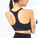 Fitness Women Front Zipper Push Up Yoga Sports Bras Racer Back Gym Bra