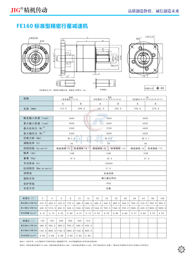 FE Series Planetary Gear Reducer 242mm