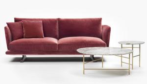 Quality Fabric / Leather Cushion 2 Seater Contemporary Living Room Sofa wholesale