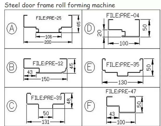 Yellow Steel Door Frame Making Machine Cr12 Hydraulic Cutting