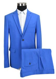Quality Adults Slim Fit Tailored Suits Men'S Blue Business Pure Color OEM Service wholesale