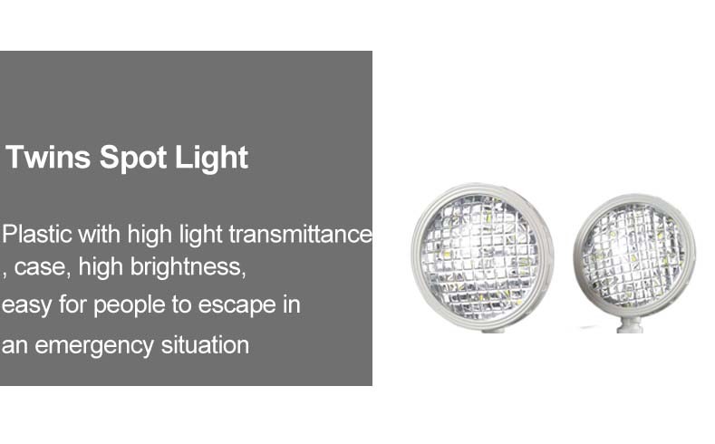 Waterproof 5000k Twin Head Emergency Light For Shopping Malls