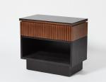 The Ritz Carlton 5-star hotel guestroom walnut and oak frame nightstand
