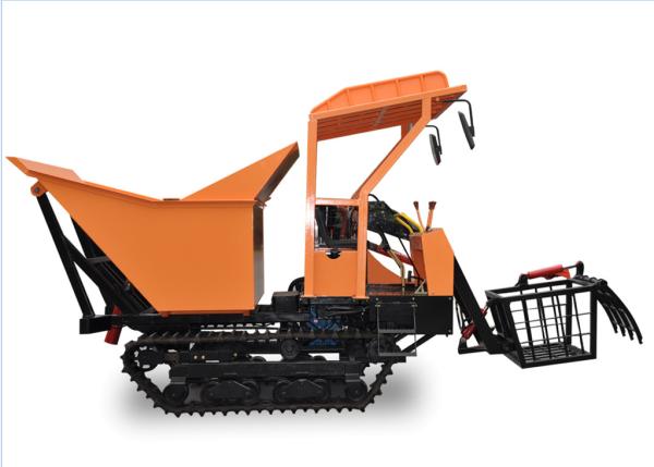 Compact Structure Motorised Wheelbarrow Tracked Tipper Strong Carring Capacity
