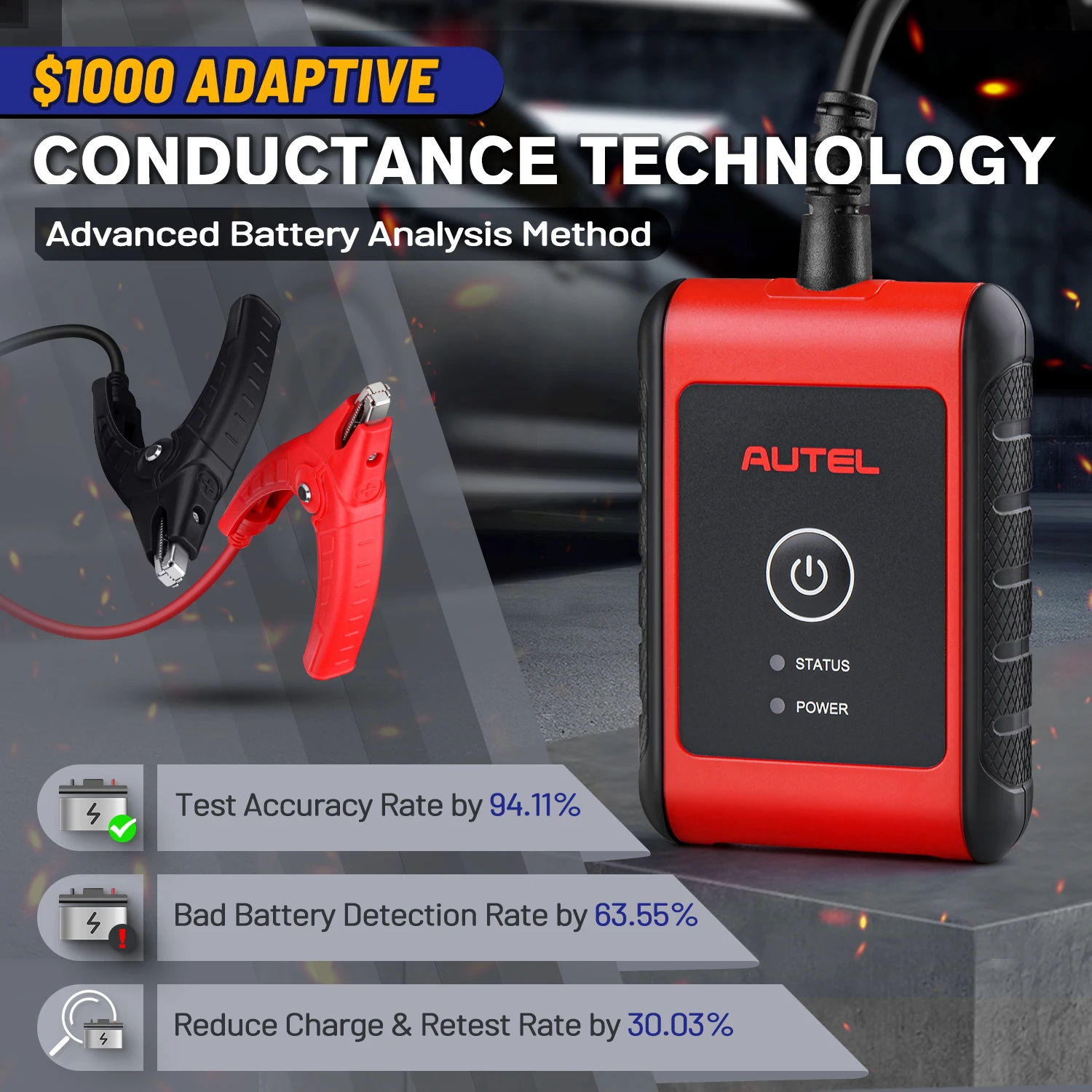 Autel MaxiBAS BT506 Battery Tester / Charging System Diagnostic Tool Compatible with CCA CA EN IEC DIN JIS M