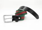Genuine Leather Ending Mix Color Fabric Stretch Elastic Cotton Men Waist Belt