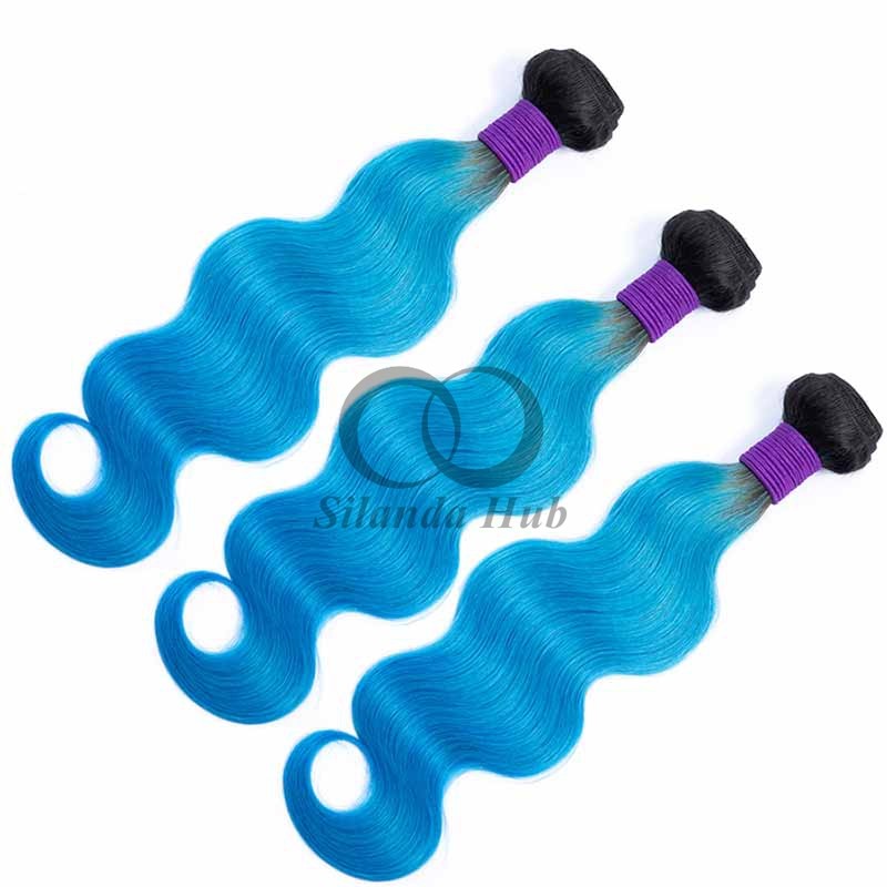 #T1B/Blue Body Wave Remy Human Hair Bundles Sew In Weave Bundles Brazilian Bundle Deals